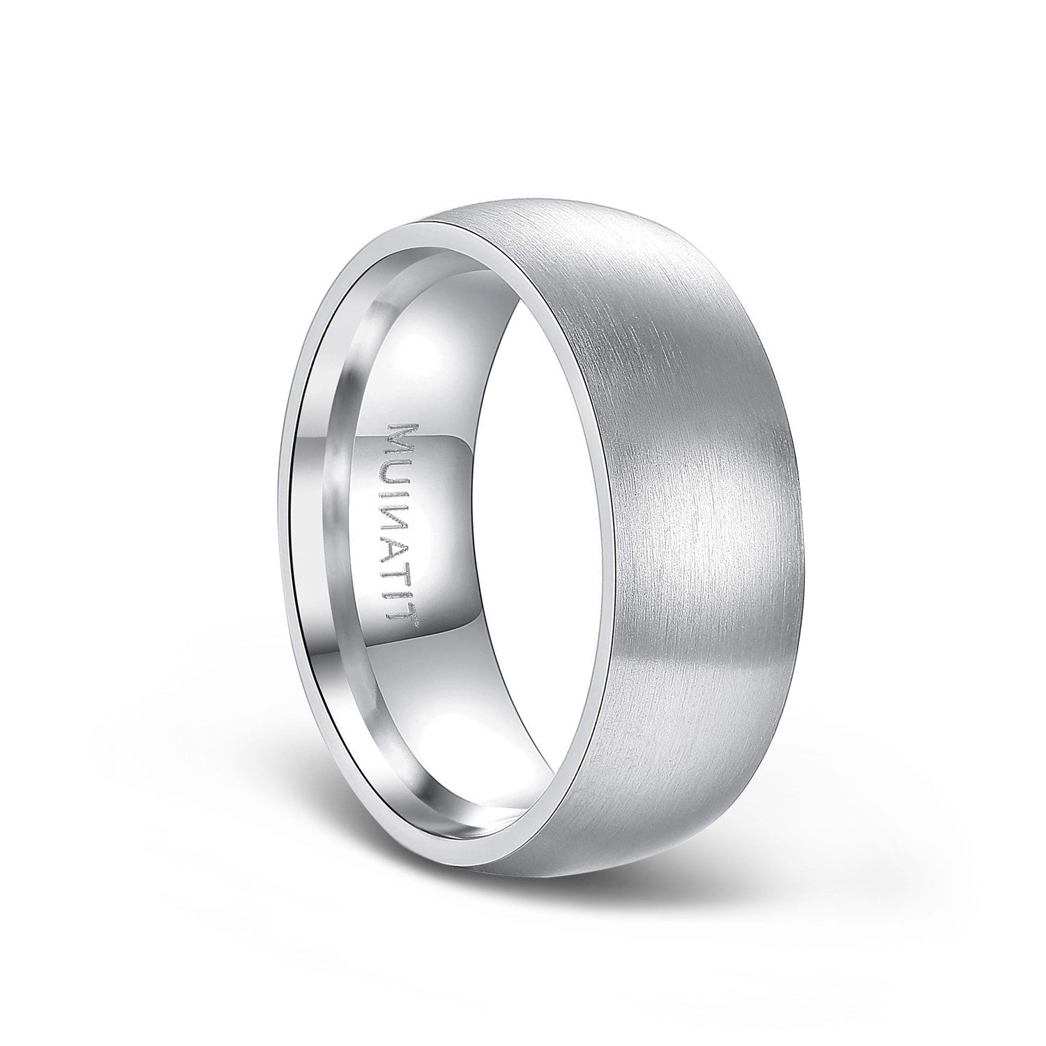 Dome Brushed Titanium Rings for Men 6mm 8mm – Findurings