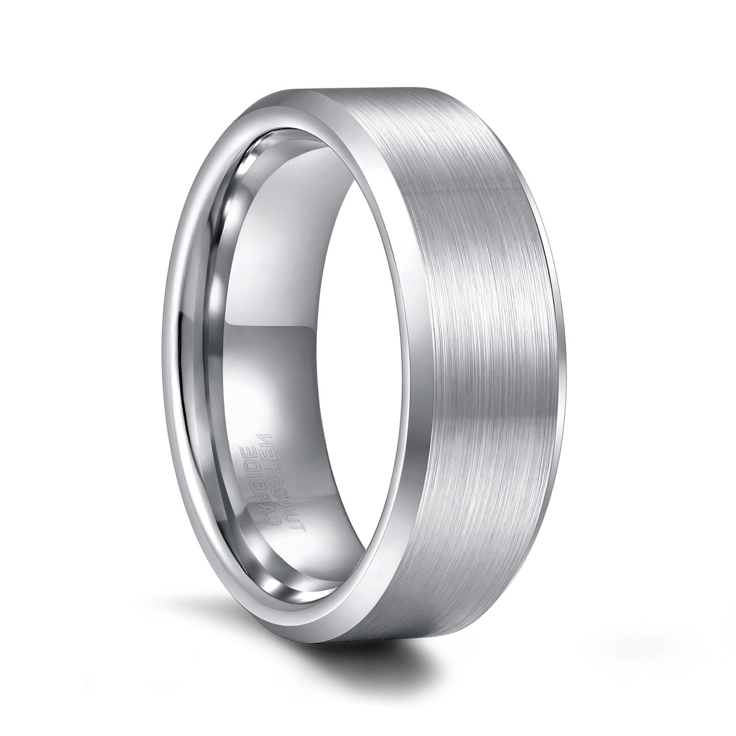 Men Women Tungsten Carbide Ring Wedding Band High Polished Bevel