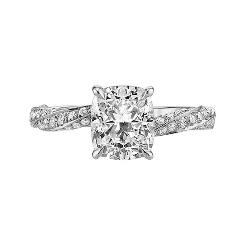 925 Sterling Silver Cushion Cut Sona Diamond Engagement Rings – Findurings