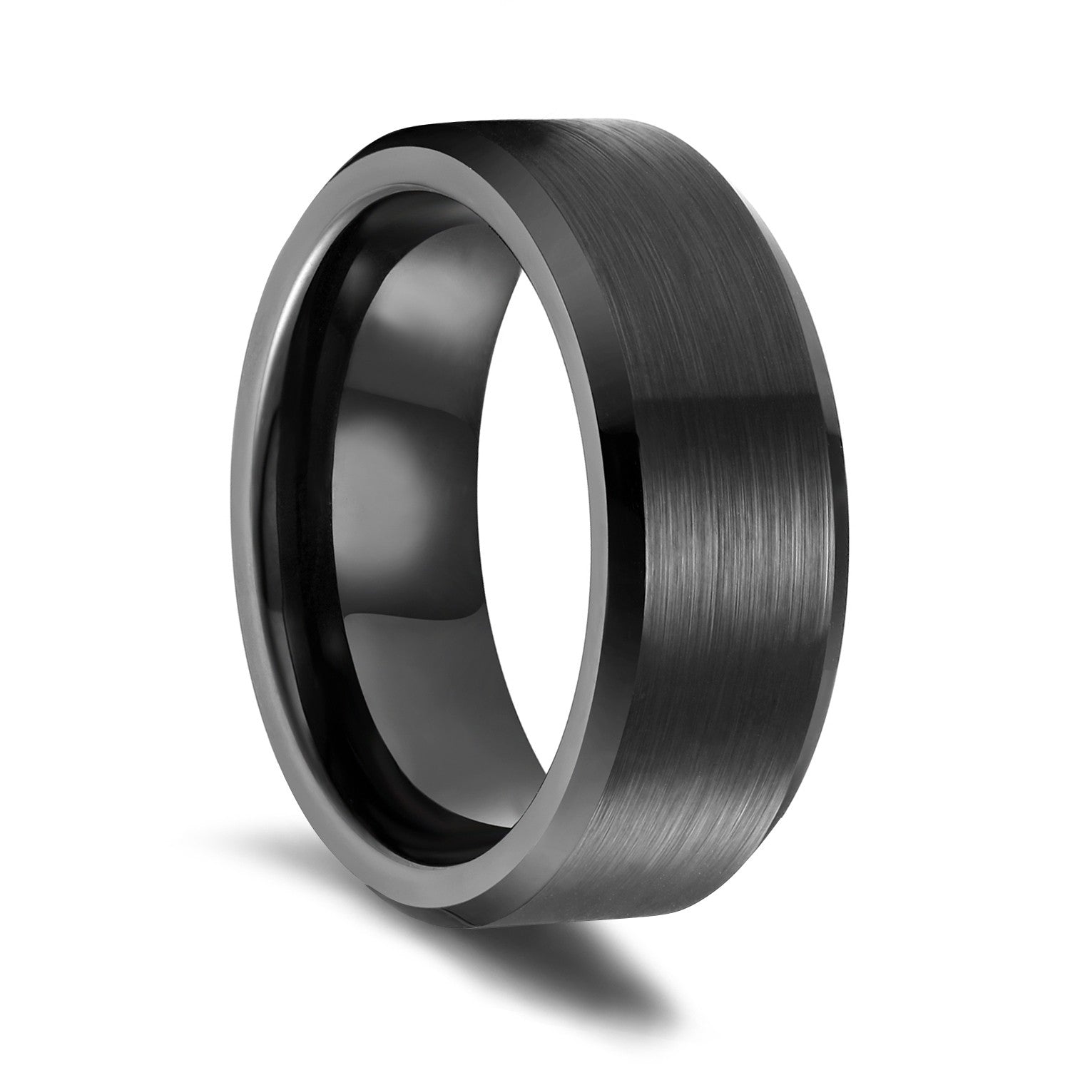 Black/Silver Brushed Stainless Steel Wedding Rings – Findurings