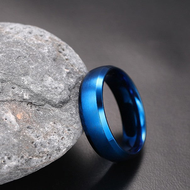 Classic Blue Stainless/Titanium Steel Rings Matte Finished – Findurings