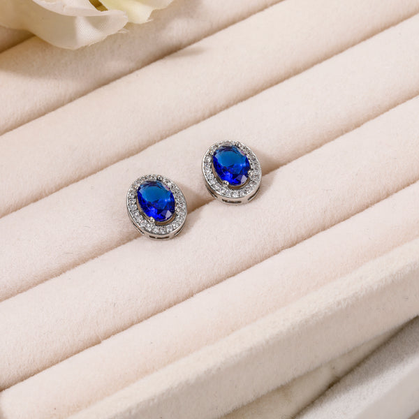 Oval Cut Sapphire Stud Earrings