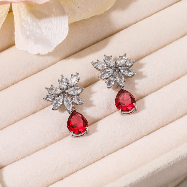 Ice Queen Ruby Earrings